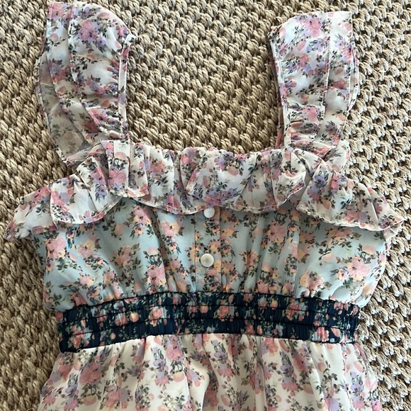 Marlo Kids Spanish Ditsy Primrose Floral Ruffle size Elsa Florals Mini Dress - Picture 9 of 9